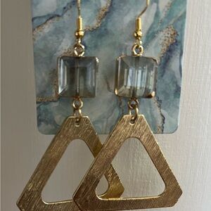 Gold Geometric Drop Earrings